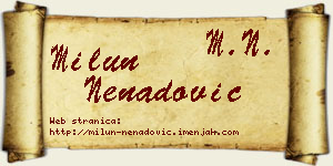 Milun Nenadović vizit kartica